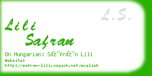 lili safran business card